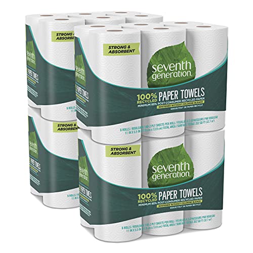 Seventh Generation Paper Towels 2-Ply 4 Pack 100% Recycled Paper 6 Rolls