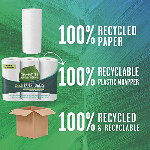 Seventh Generation Paper Towels 2-Ply 4 Pack 100% Recycled Paper 6 Rolls