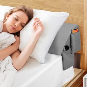 Blumir Bed Wedge Pillow/Mattress Wedge/Headboard Pillow//Bolster Pillow Close The Gap Between Your Mattress and Headboard(60"x10"x6"Gray) /Queen Size