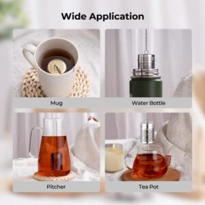 Reinmoson Tea Strainers for Loose Tea, Extra Fine Mesh Tea Infuser for Loose Leaf Tea, 304 Stainless Steel & Updated Slim Threaded Lid, Loose Leaf Tea Steeper for Black Tea, Rooibos, etc