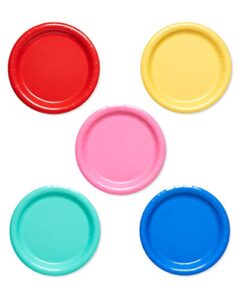 american greetings rainbow party supplies for birthdays, easter, mother’s day, father’s day, graduation and all occasions, multicolor paper dessert plates (50-count)