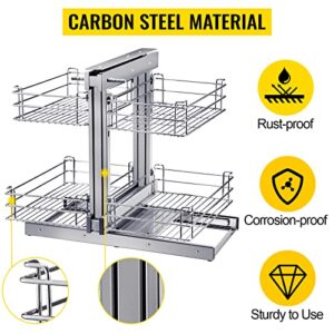 VEVOR Pull Out Blind Corner Cabinet, 15.7 Inch Opening Chrome Soft Close Blind Corner with Four Shelf, Slide Out Kitchen Cabinet Organizer for Minimum Cabinet Size 31.5''Wx21.6''Dx25.6''H