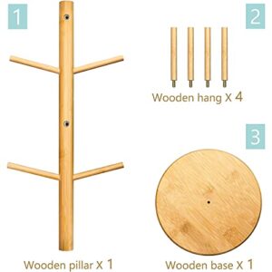 Lorbro Coffee Mug Tree with 8 Hooks, Mug Tree Stand, Bamboo Coffee Cup Holder, Countertop Mug Tree, Mug Stand Kitchen Organizer, Cafe Accessories Decor & Kitchen Organizer Storage Stand