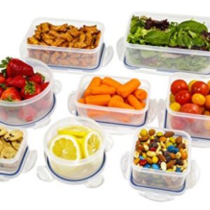 Plastic Food Storage Containers with Lids for use in Freezer Safe Food Storage Container Set and Large Food Storage Containers with Lids (16 piece Food Containers)