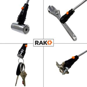 RAK Telescoping Magnetic Pickup Tool - Extendable Magnetic Flashlight - HVAC Tools Gifts for Men - Long LED Magnet Stick Tool for Mechanic, Tech, Handyman - Birthday Gifts for Dad