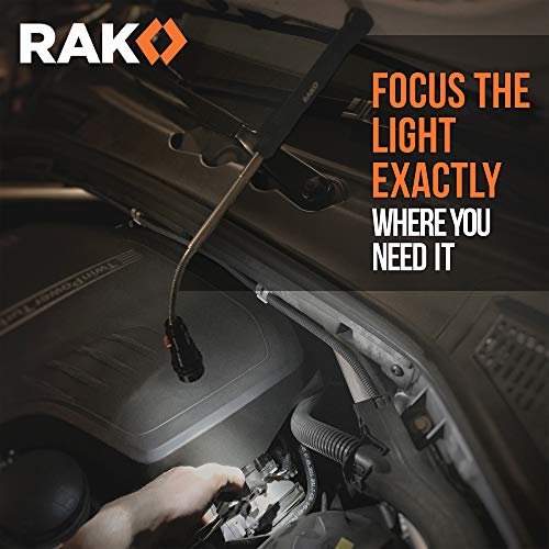 RAK Telescoping Magnetic Pickup Tool - Extendable Magnetic Flashlight - HVAC Tools Gifts for Men - Long LED Magnet Stick Tool for Mechanic, Tech, Handyman - Birthday Gifts for Dad