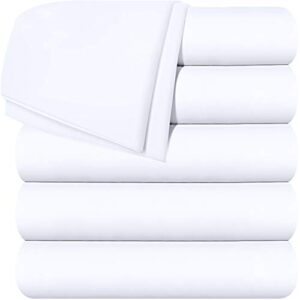 utopia bedding flat sheets – pack of 6 – soft brushed microfiber fabric – shrinkage & fade resistant top sheets – easy care (twin, white)