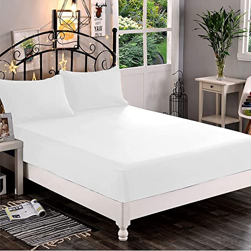 Elegant Comfort Premium Hotel Quality 1-Piece Fitted Sheet, Luxury & Softest 1500 Thread Count Egyptian Quality Bedding Fitted Sheet Deep Pocket up to 16 inch, Wrinkle and Fade Resistant, King, White