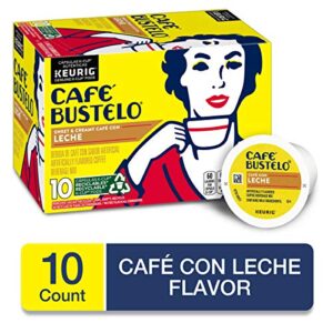 Café Bustelo Café con Leche Flavored Espresso Style Coffee, 10 Keurig K-Cup Pods