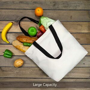 TOPDesign 2 | 6 | 12 Pack Canvas Tote Bags with Magnetic Snap, Reusable Grocery Shopping Bags, DIY Your Creative Designs (pack of 2)