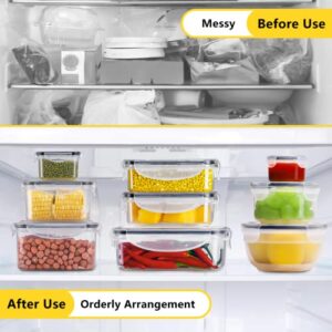 34 PCS Food Storage Containers Set with Airtight Lids (17 Lids &17 Containers) - BPA-Free Plastic Food Container for Kitchen Storage Organization, Salad Fruit Lunch Containers with Labels & Marker