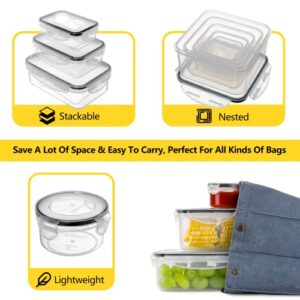 34 PCS Food Storage Containers Set with Airtight Lids (17 Lids &17 Containers) - BPA-Free Plastic Food Container for Kitchen Storage Organization, Salad Fruit Lunch Containers with Labels & Marker