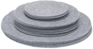 felt plate china storage dividers protectors grey large thick and premium soft (round, grey)