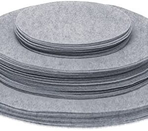 Felt Plate China Storage Dividers Protectors Grey Large Thick and Premium Soft (Round, Grey)