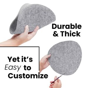 Felt Plate China Storage Dividers Protectors Grey Large Thick and Premium Soft (Round, Grey)