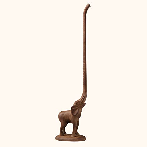 ART & ARTIFACT Elephant Paper Towel Holder - Cast Iron Bathroom Toilet Paper Holder, Standing TP Holder Elephant Decor - Paper Towel Stand