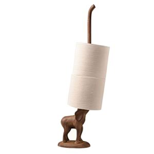 ART & ARTIFACT Elephant Paper Towel Holder - Cast Iron Bathroom Toilet Paper Holder, Standing TP Holder Elephant Decor - Paper Towel Stand