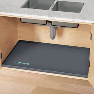 oneso under sink mat,34″ x 22″ under sink mats for kitchen waterproof,under sink mat kitchen cabinet tray suitable for kitchen bathroom flexible waterproof silicone made, hold up to 2 gallons liquid
