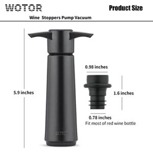 WOTOR Wine Saver with 4 Vacuum Stoppers, Wine Stopper, Wine Preserver, Reusable Bottle Sealer Keeps Wine Fresh, Ideal Wine Accessories Gift (Wine Pump + 4 stoppers)