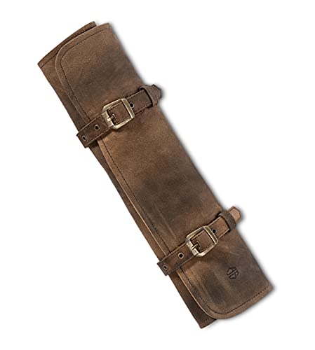 Knife Roll Bag Genuine Leather – Chef`s knife bag 7 slots – Leather Knife Case Sam (dark-brown/antique)