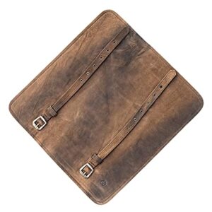 Knife Roll Bag Genuine Leather – Chef`s knife bag 7 slots – Leather Knife Case Sam (dark-brown/antique)