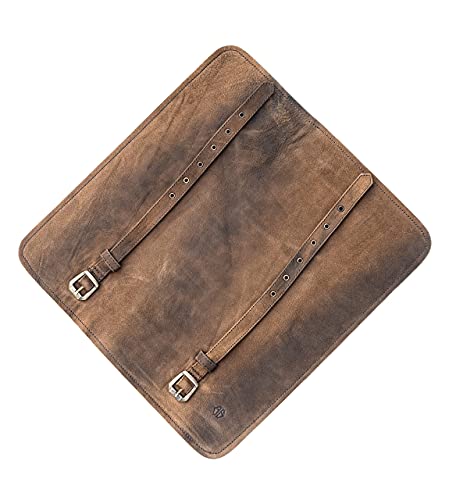 Knife Roll Bag Genuine Leather – Chef`s knife bag 7 slots – Leather Knife Case Sam (dark-brown/antique)