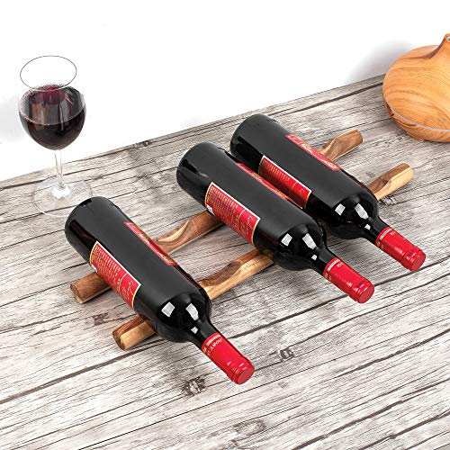 Ironwood 28985 Compact Wooden Wine Rack Bottle Holder, Acacia Wood