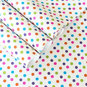 17.7" x 78.7" Colorful Dot Contact Paper Self Adhesive Shelf Liner Sticker Peel and Stick Polka Dot Wallpaper Self Adhesive Vinyl Contact Paper for Wall Bed Room Furniture Kitchen Cabinet Countertop