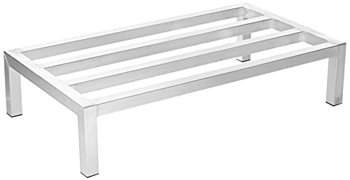 Winco 20-Inch by 36-Inch Dunnage Rack, 8-Inch High, 1800-Pound Capacity,Aluminum,Medium