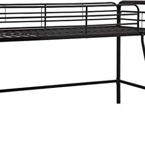 DHP Jett Junior Twin Metal Loft Bed, Black