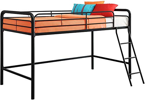 DHP Jett Junior Twin Metal Loft Bed, Black