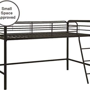 DHP Jett Junior Twin Metal Loft Bed, Black