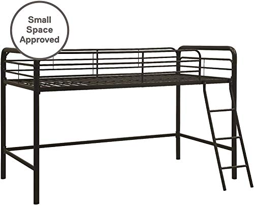 DHP Jett Junior Twin Metal Loft Bed, Black