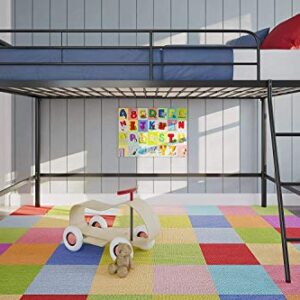 DHP Jett Junior Twin Metal Loft Bed, Black