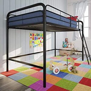 DHP Jett Junior Twin Metal Loft Bed, Black