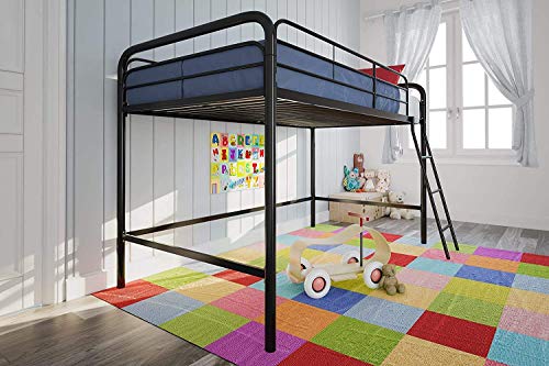 DHP Jett Junior Twin Metal Loft Bed, Black