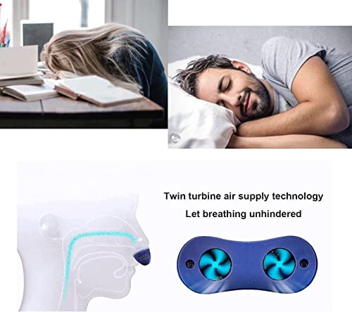 SHRIGM Anti Snoring Devices, Automatic Snore Stopper Extra, Strength Solution for Men, Women - Double Eddy Current Stop Nasal Dilator Nose Vents Plugs, Blue, Pack of 1