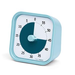time timer home mod – 60 minute kids visual timer home edition – for homeschool supplies study tool, timer for kids desk, office desk and meetings with silent operation (lake day blue)