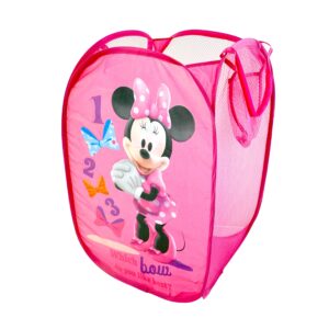 Disney Minnie Mouse Pop Up Hamper with Durable Carry Handles, 21" H x 13.5" W X 13.5" L