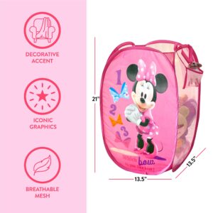 Disney Minnie Mouse Pop Up Hamper with Durable Carry Handles, 21" H x 13.5" W X 13.5" L