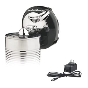 hamilton beach walk ‘n cut electric can opener for kitchen, use on any size, automatic and hand-free, cordless & rechargeable, easy clean removable blade, black (76501g)