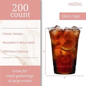 200 Clear Plastic Cups | 16 oz Plastic Cups | Disposable Cups | PET Clear Cups | Plastic Water Cups | Plastic Beer Glass | Clear Plastic Party Cups