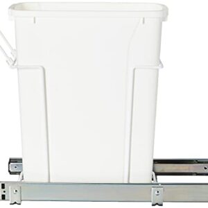 Knape & Vogt RS-PSW9-1-20-W 17 in. H x 8 in. W x D Steel in-Cabinet 20 Qt. Single White Pull Out Trash Can