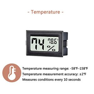 TASOGEN 6 Pack Mini Digital Thermometer Hygrometer,Indoor Temperature and Humidity Gauge Meter Monitor Fahrenheit (℉) for Home,Greenhouse,Jars