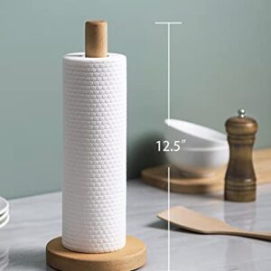 CHAUNCEY HOME Wooden Paper Towel Holder - Kitchen Paper Hanger Rack Bathroom Towel Roll Stand Organizer Simply Standing Countertop Paper Roll Holder