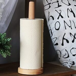 CHAUNCEY HOME Wooden Paper Towel Holder - Kitchen Paper Hanger Rack Bathroom Towel Roll Stand Organizer Simply Standing Countertop Paper Roll Holder