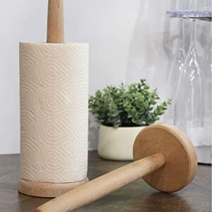 CHAUNCEY HOME Wooden Paper Towel Holder - Kitchen Paper Hanger Rack Bathroom Towel Roll Stand Organizer Simply Standing Countertop Paper Roll Holder