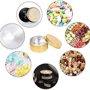 Qixivcom 6 Pack 5 Oz Screw Lid Round Tins Aluminum Tin Cans Jar Metal Steel Tins Container 150ml DIY Candle Empty Tins Cosmetic Sample Container Travel Storage for Spices Candies Tea Gift(Gold)