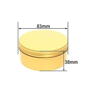 Qixivcom 6 Pack 5 Oz Screw Lid Round Tins Aluminum Tin Cans Jar Metal Steel Tins Container 150ml DIY Candle Empty Tins Cosmetic Sample Container Travel Storage for Spices Candies Tea Gift(Gold)