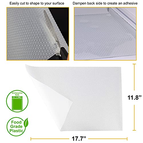 Clear Refrigerator Liners for Shelves Washable – 9 pc Customizable Washable Refrigerator Liners, Shelf Liners for Glass Shelves